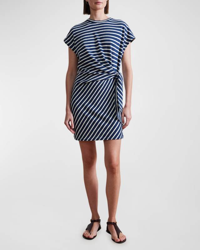 Nina Striped Mini Dress with Tie Detail
